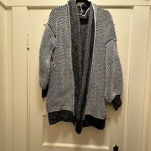 Open Front Drop Shoulder High Stretch Knitted Sweater Cardigan